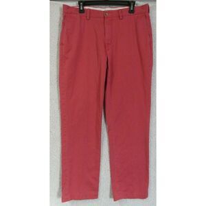 Mens Polo‎ Ralph Lauren Red Khaki Chino Pants Cotton Size 35x32 Classic Fit